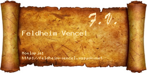 Feldheim Vencel névjegykártya